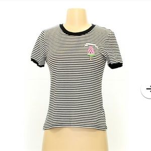 Rebellious One Striped Black and White T Shirt